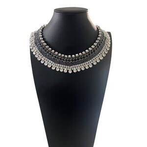 Venessa Arigaza Statement Chain Thread Collar Choker Necklace Crystal